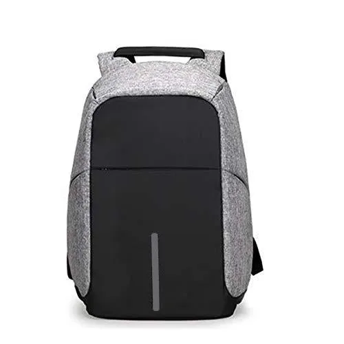 1208 Smart Grey Laptop Backpack with USB Plug Charging Port