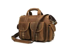 13 Inch Rustic Brown Leather Laptop Bags for Women