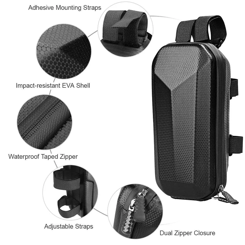 1.5L/4L Scooter Handlebar Bag Waterproof Hard Shell Bicycle Rack Backpack EVA E-Bike Storage Bag Folding Bike Electric Scooter