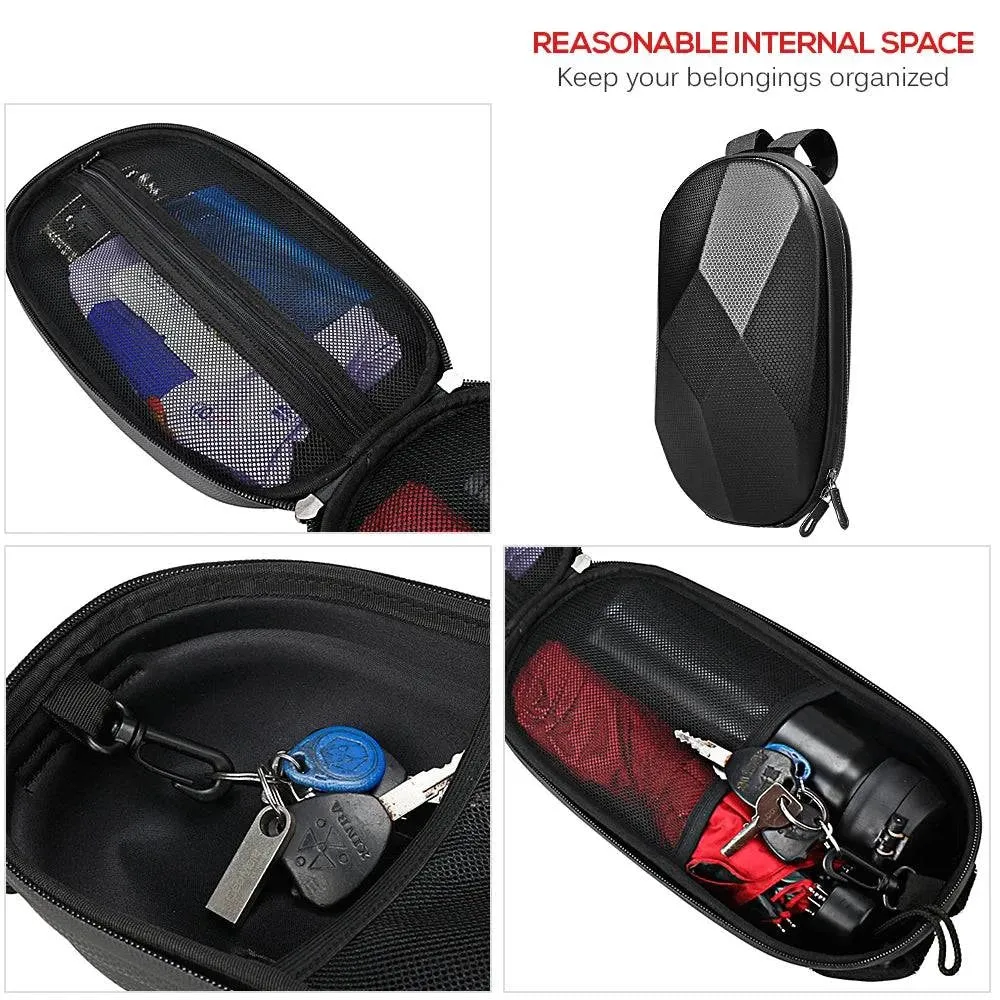 1.5L/4L Scooter Handlebar Bag Waterproof Hard Shell Bicycle Rack Backpack EVA E-Bike Storage Bag Folding Bike Electric Scooter