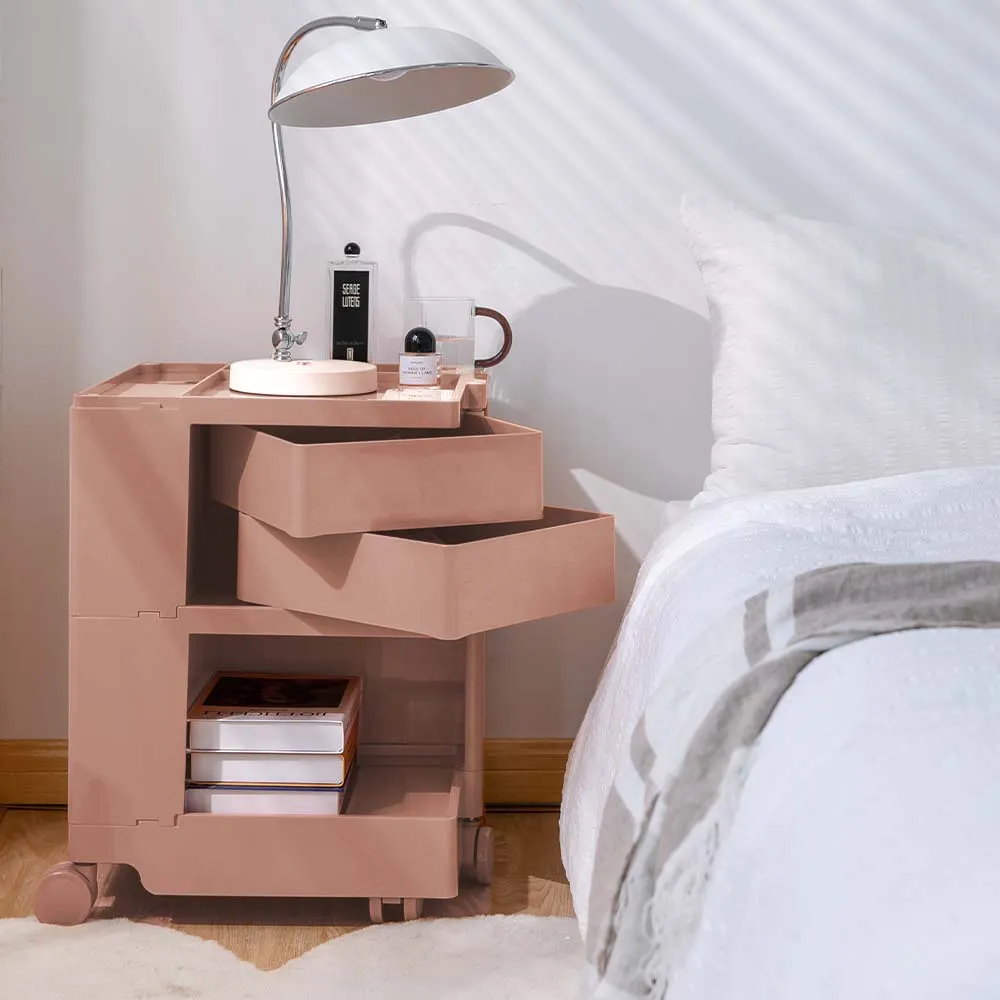 3 Tier Bedside Table Organizer Pink