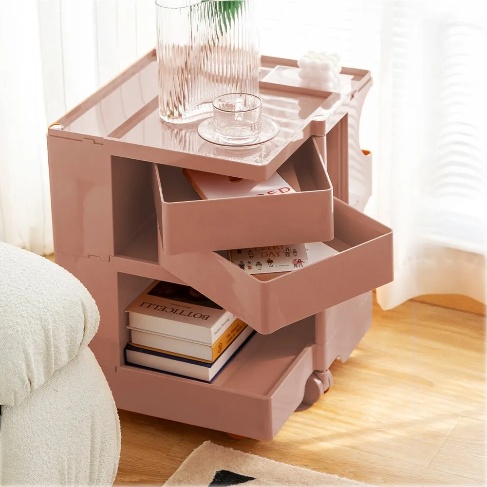 3 Tier Bedside Table Organizer Pink