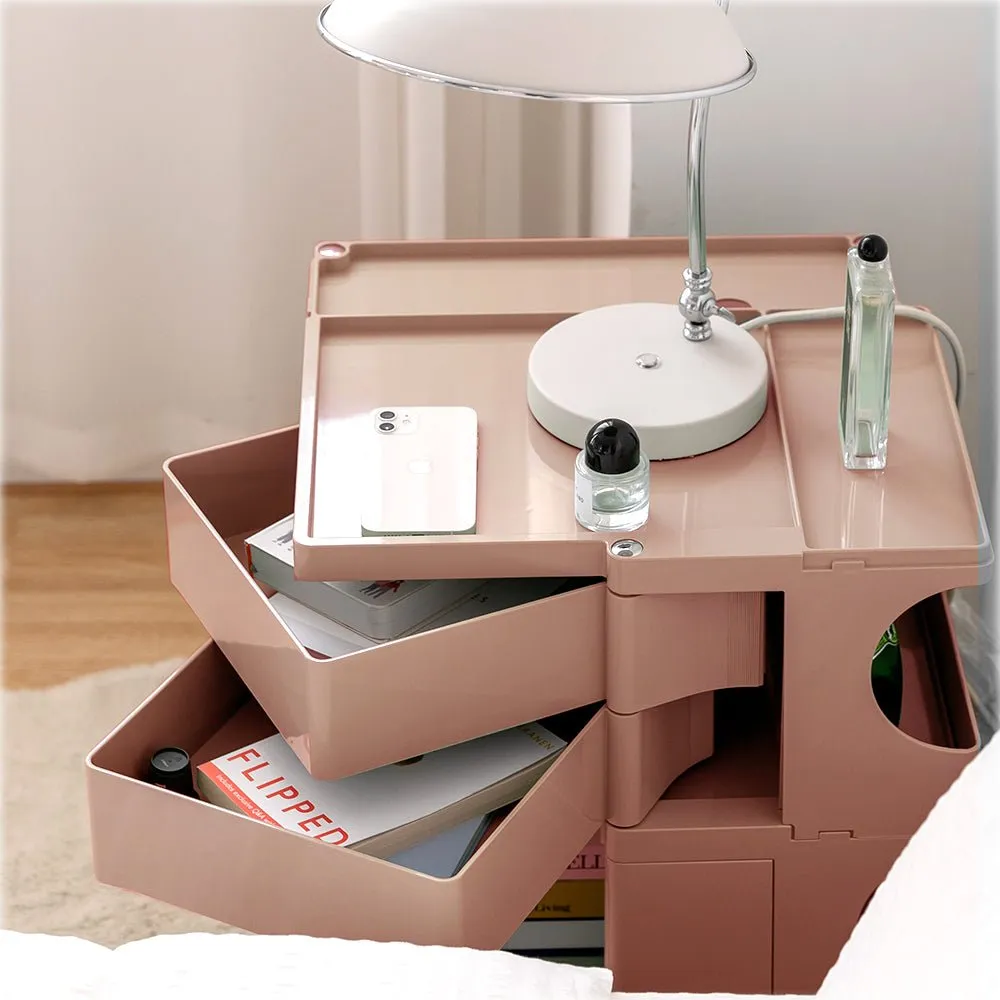 3 Tier Bedside Table Organizer Pink