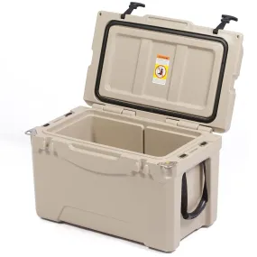 50QT Rotomolded Insulated Ice Cooler 3-5 Days Ice Chest with Built-in Fish Ruler, Bottle Opener, Cup Holder