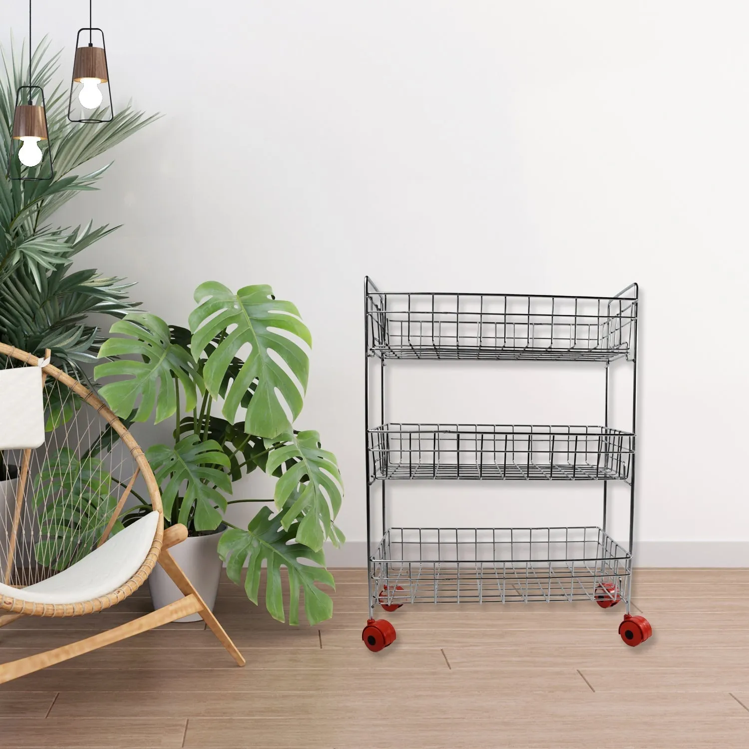 5360 Stainless Steel Fruit & Vegetable Stand Kitchen Trolley 3 TIER KITCHEN TROLLEY  /  Fruit Basket  /  Vegetable Stand for Storage  /  Onion potato rack for kitchen  /  Vegetable rack for kitchen