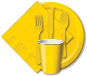 7" School Bus Yellow Paper Dessert Plates