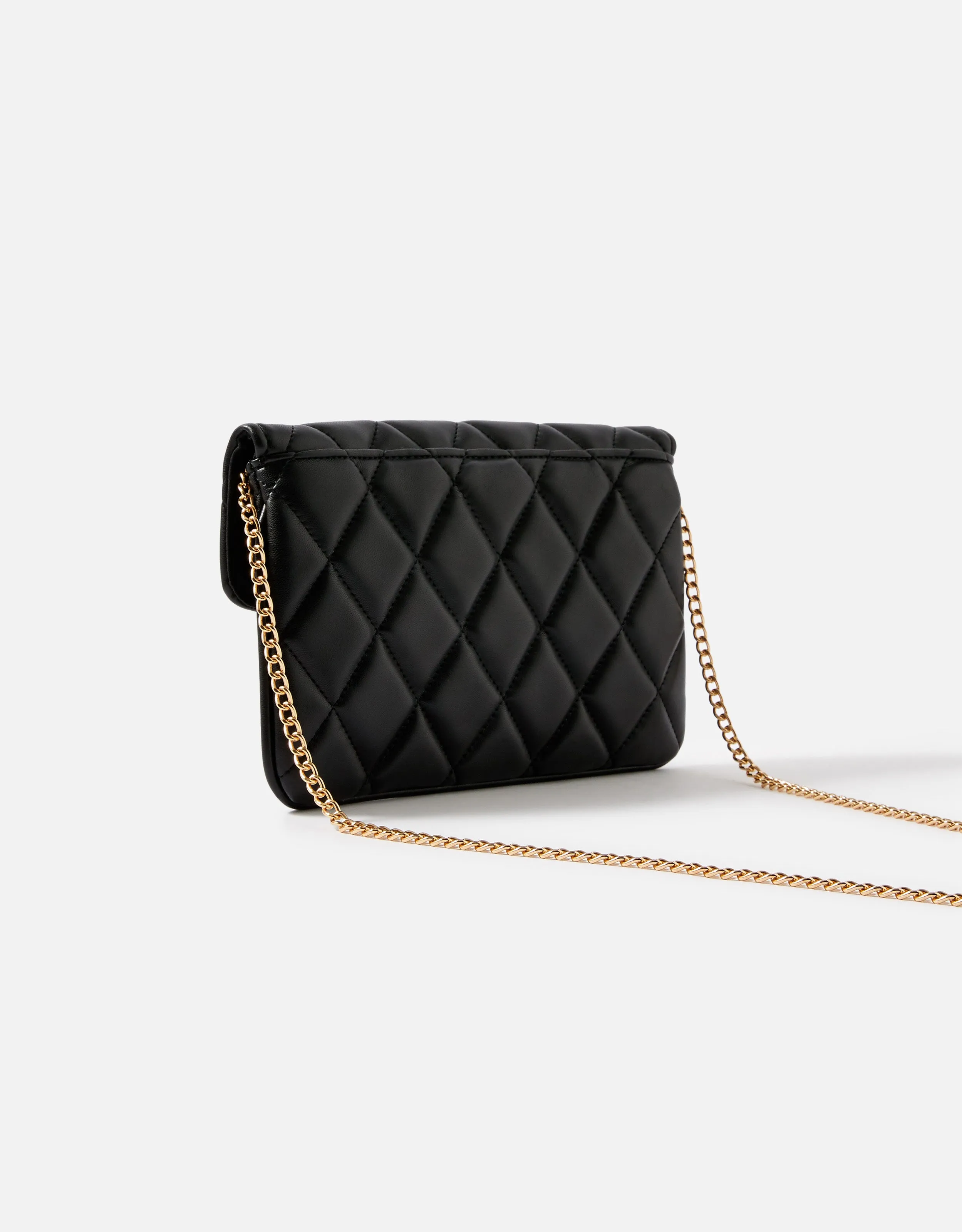 Accessorize London Women's Quilted Clutch Bag-Black