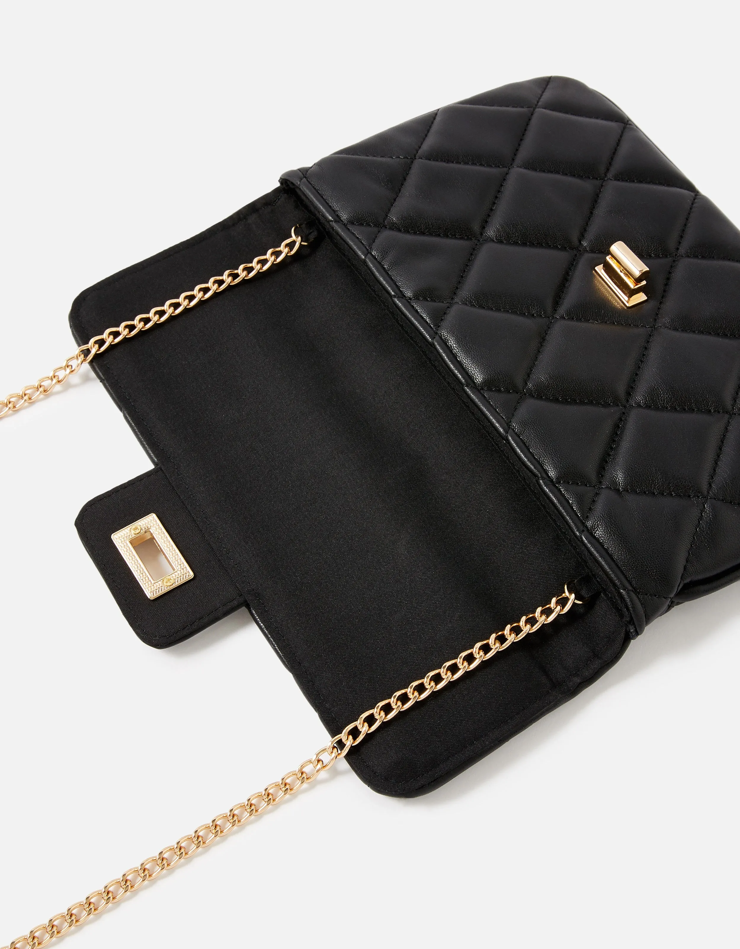 Accessorize London Women's Quilted Clutch Bag-Black