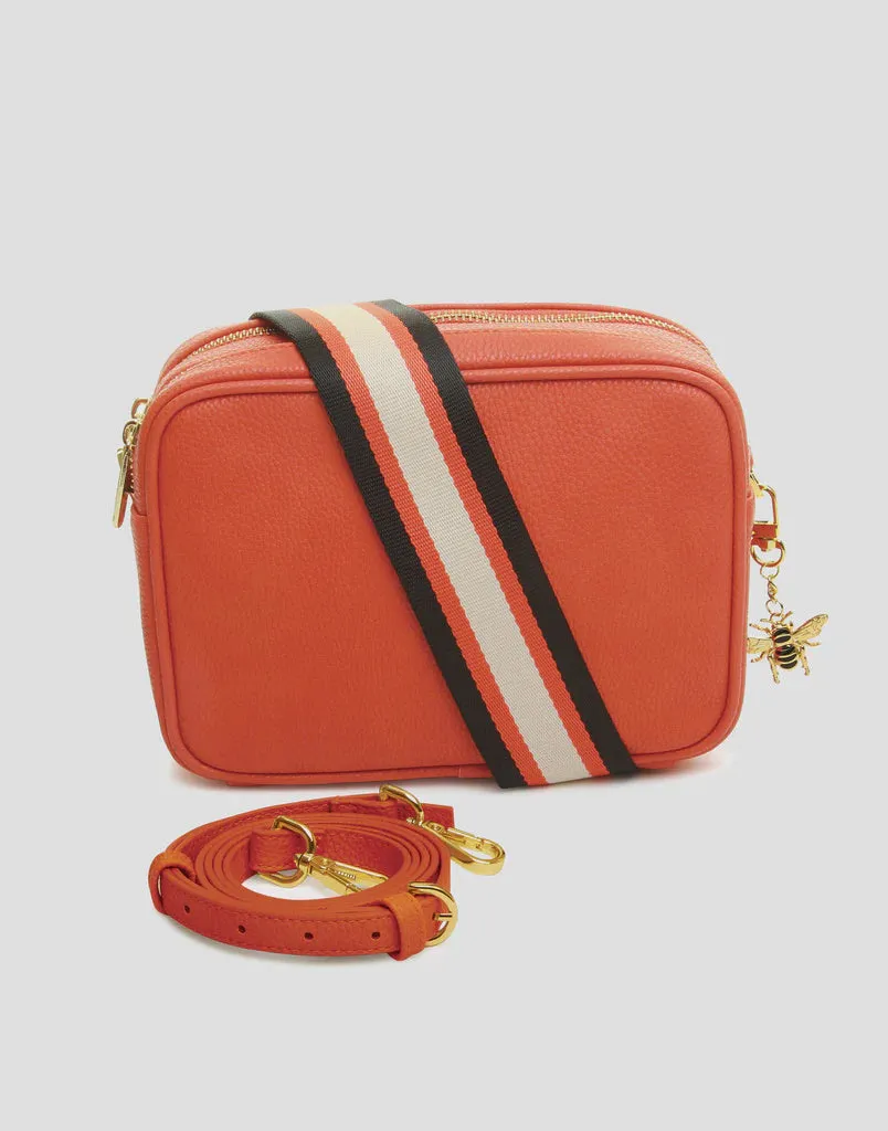 Alice Wheeler Soho Double Zipped Crossbody Camera Bag Orange