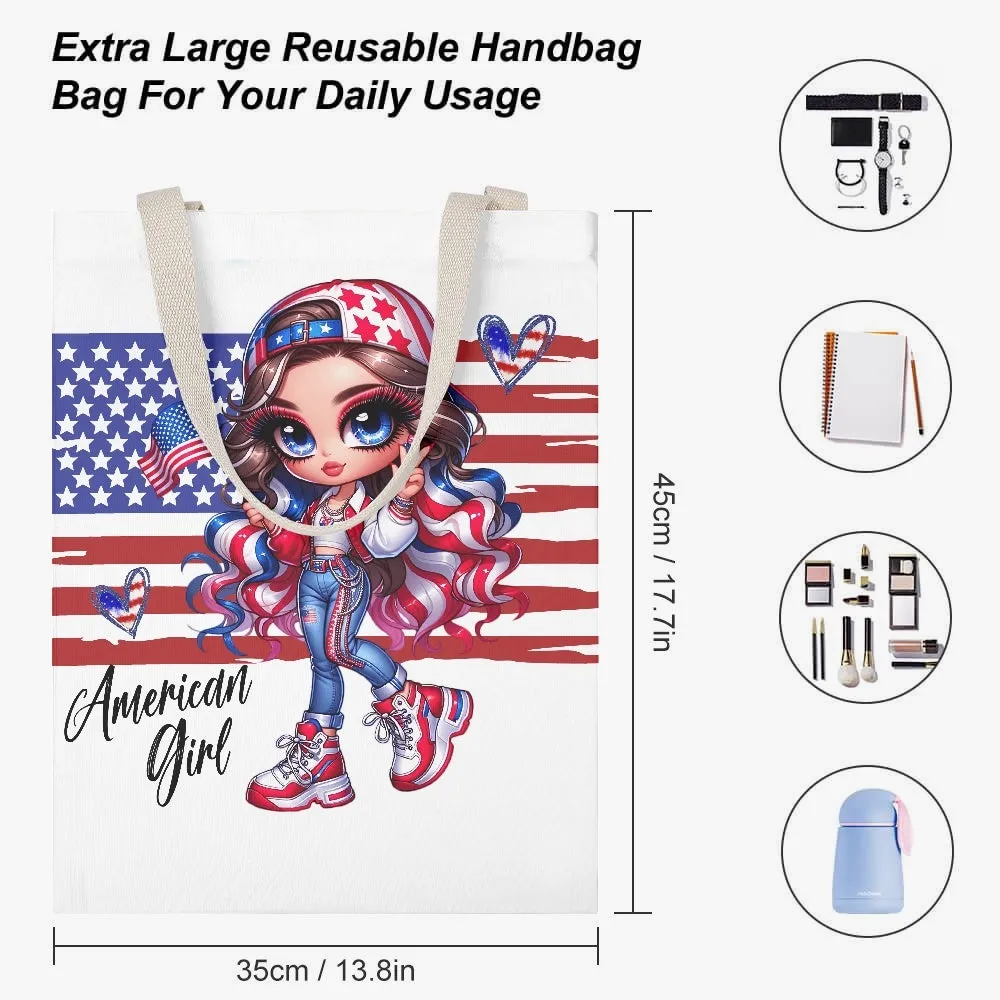 All American Girl Canvas Tote