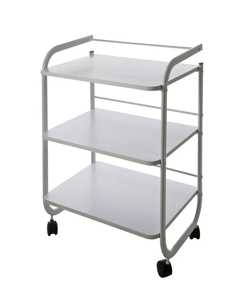 All-Purpose Spa Trolley Cart with 3 Wooden Shelves