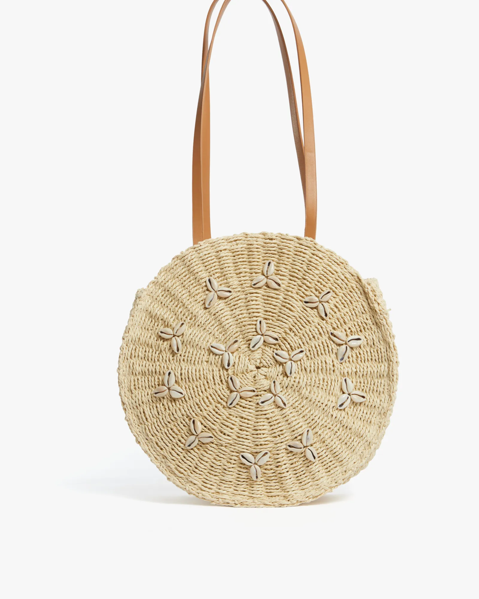 Amelia Sea Shell Straw Bag | Brown