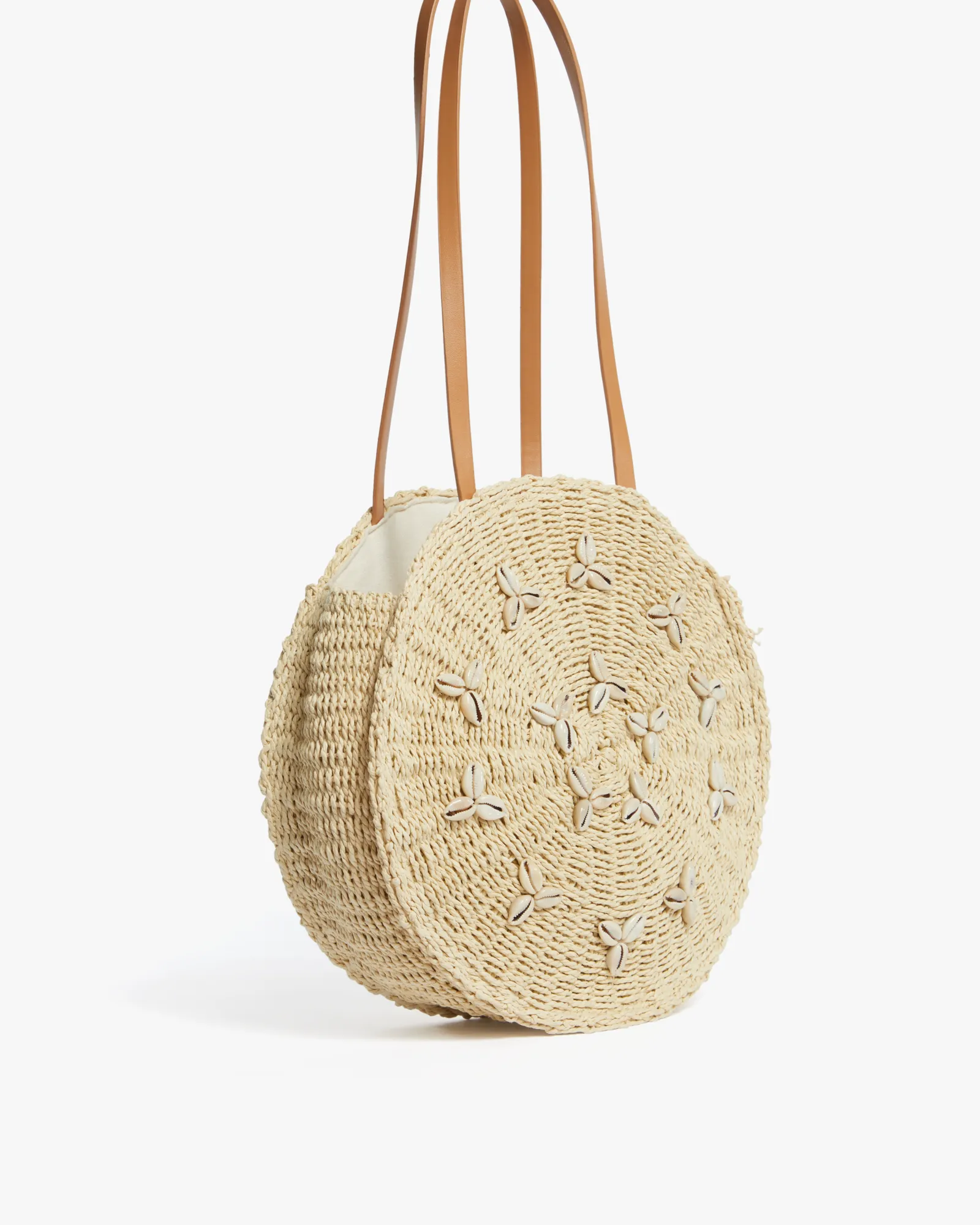 Amelia Sea Shell Straw Bag | Brown