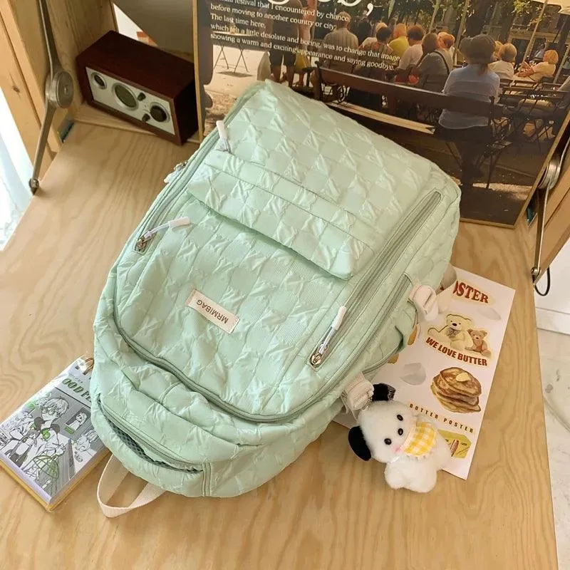 B3046 Women's Cool Backpack - High-Quality Nylon Multi Pocket Laptop Bag