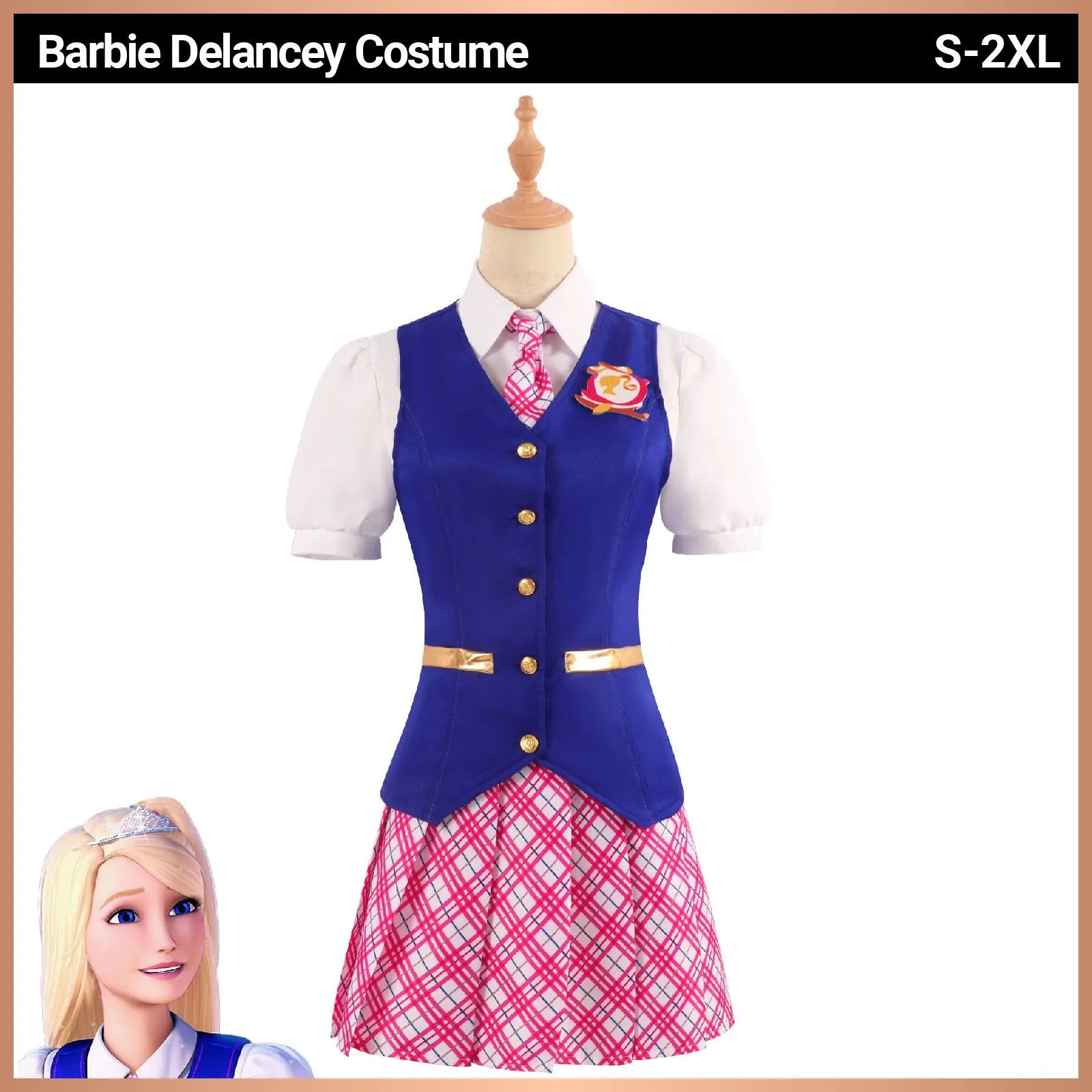 Barbie Delancey Princess School Costume