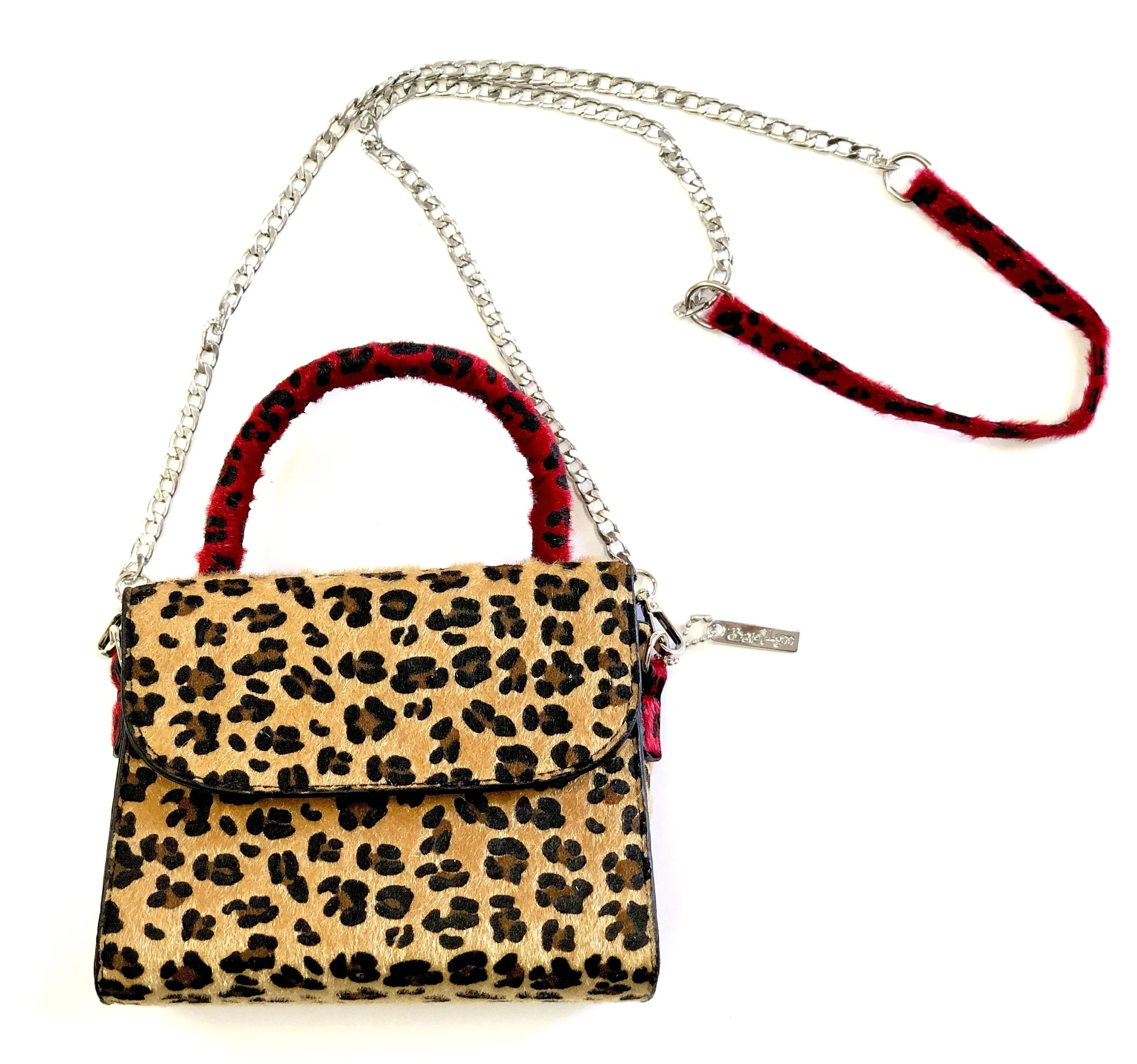 Bari Lynn Leopard Handbag w/Crossbody Strap