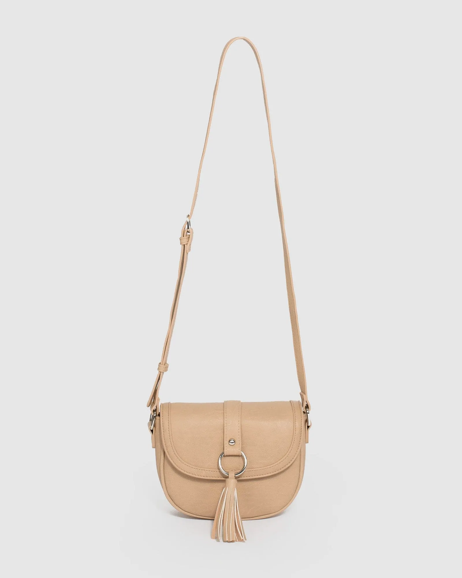 Beige Chrissy Saddle Bag