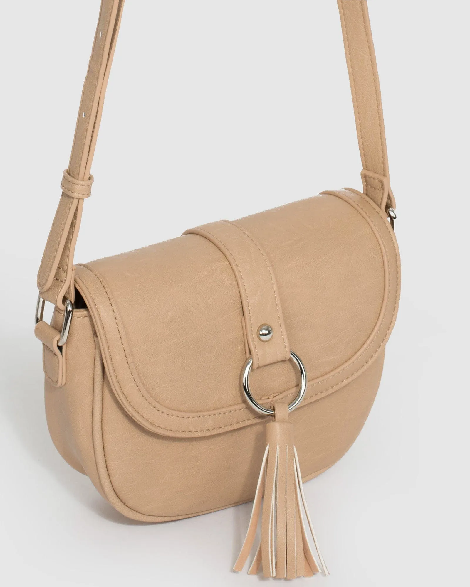 Beige Chrissy Saddle Bag