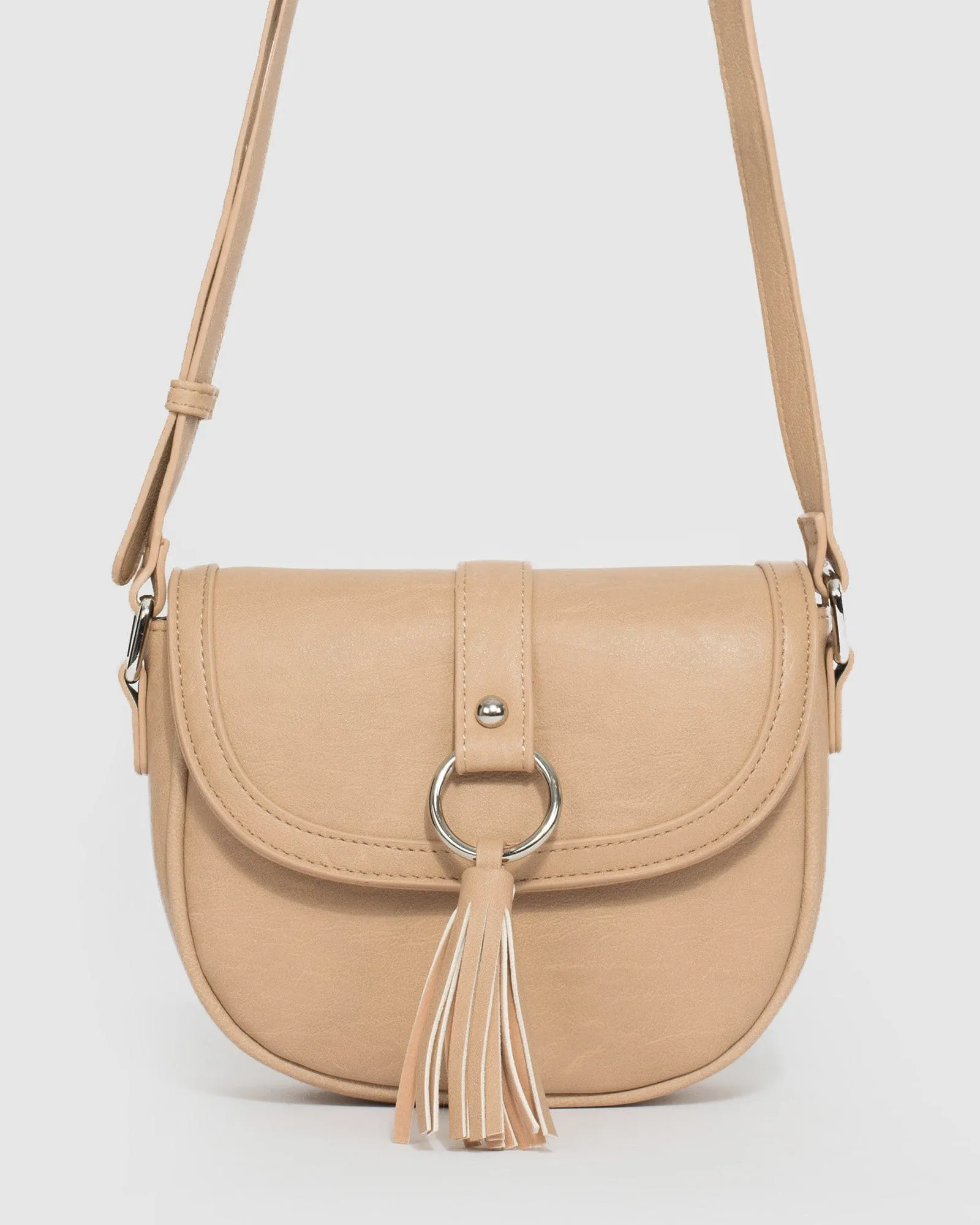 Beige Chrissy Saddle Bag