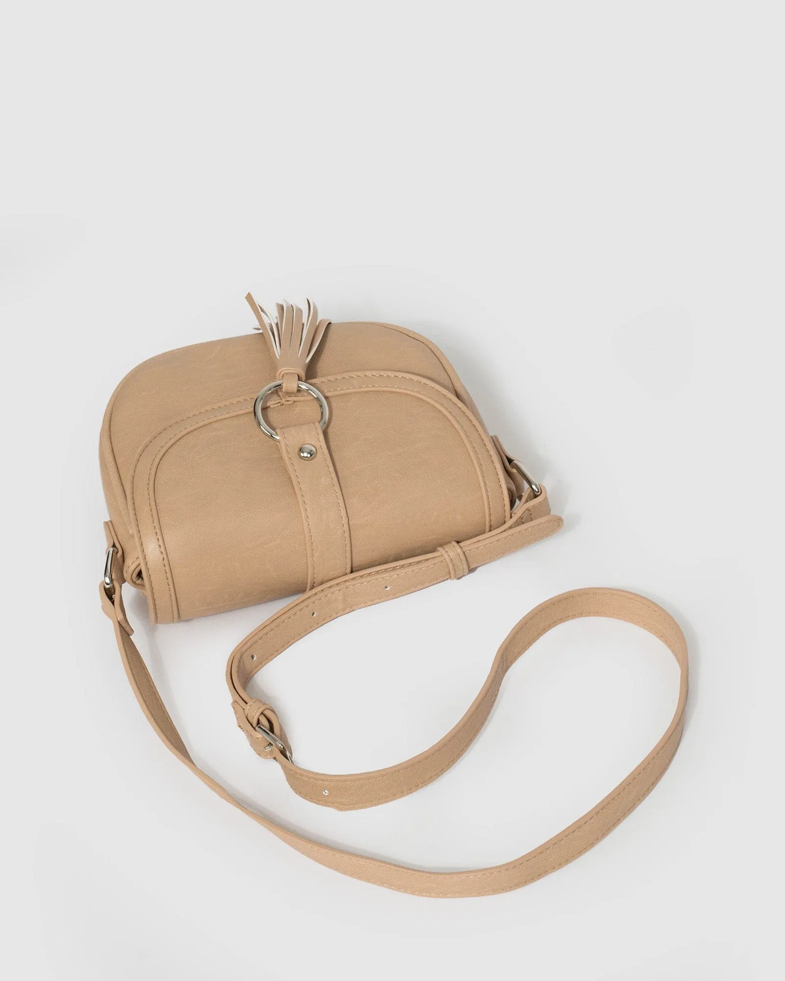 Beige Chrissy Saddle Bag