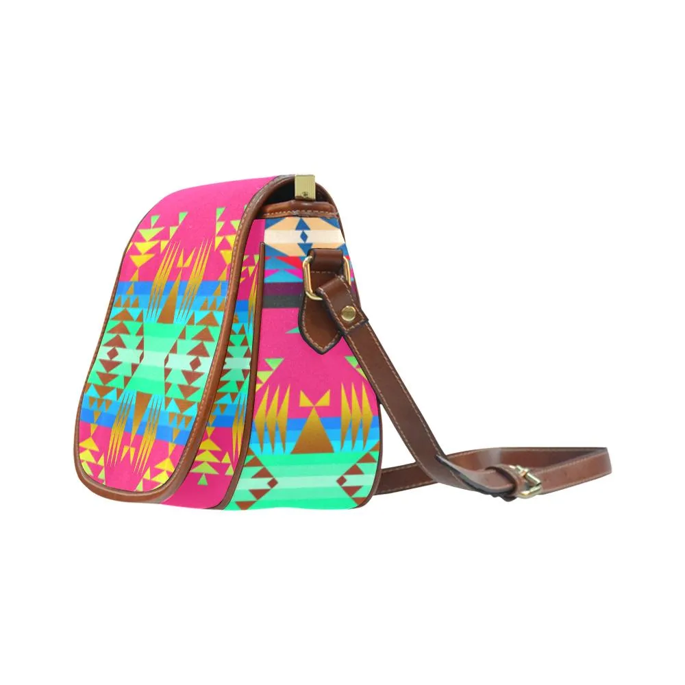 Between the Mountains Sunset Sky Saddle Bag/Small