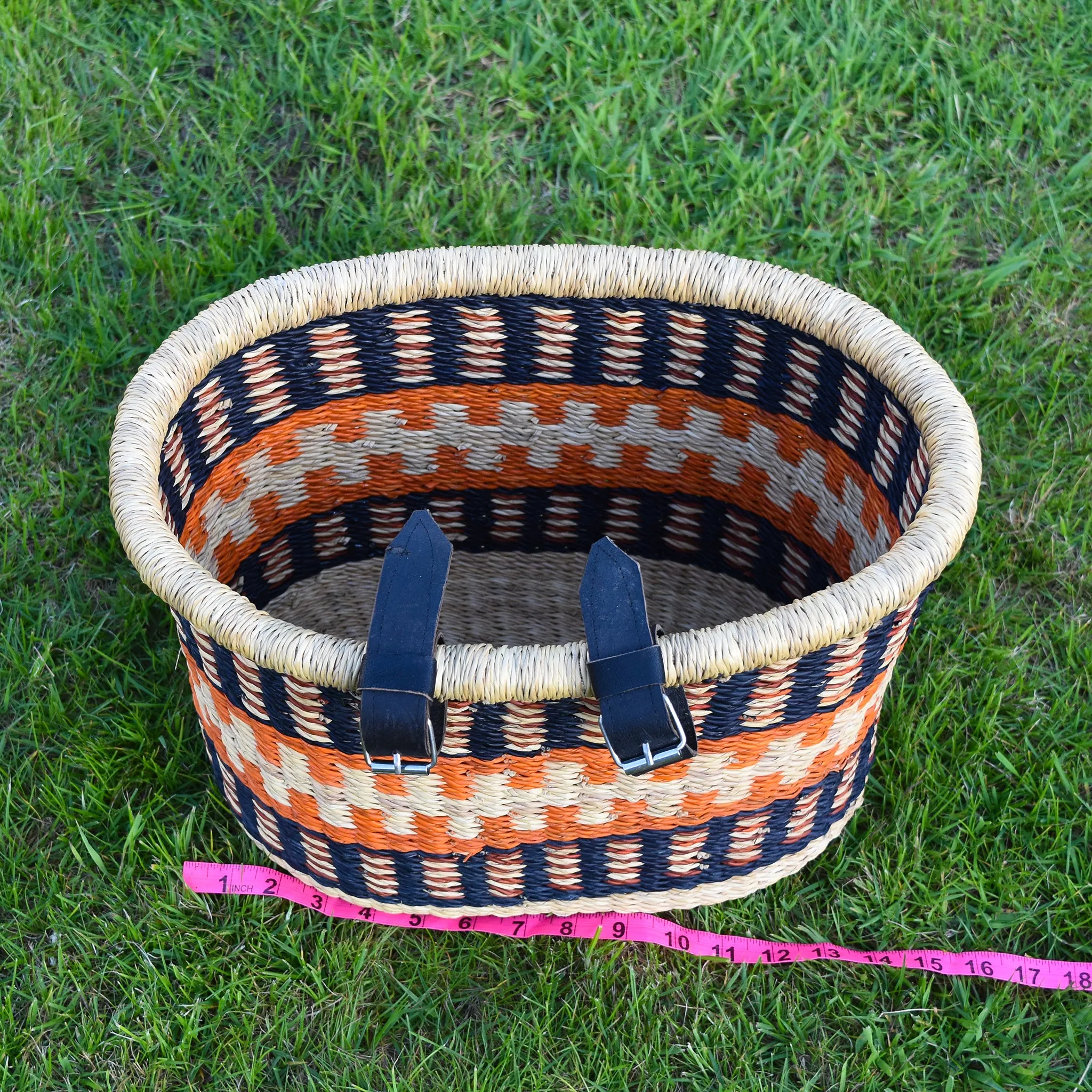 Bicycle Basket with Straps - 2 - African Basket