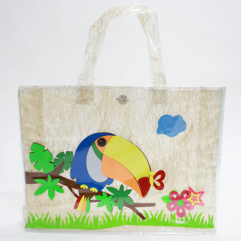 Bird Theme Transparent Plastic Tote Bag