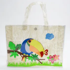 Bird Theme Transparent Plastic Tote Bag