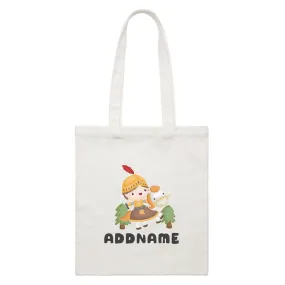 Birthday Royal Knight Boy Ridding Horse Addname White Canvas Bag