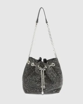 Black Dana Crystal Bucket Bag