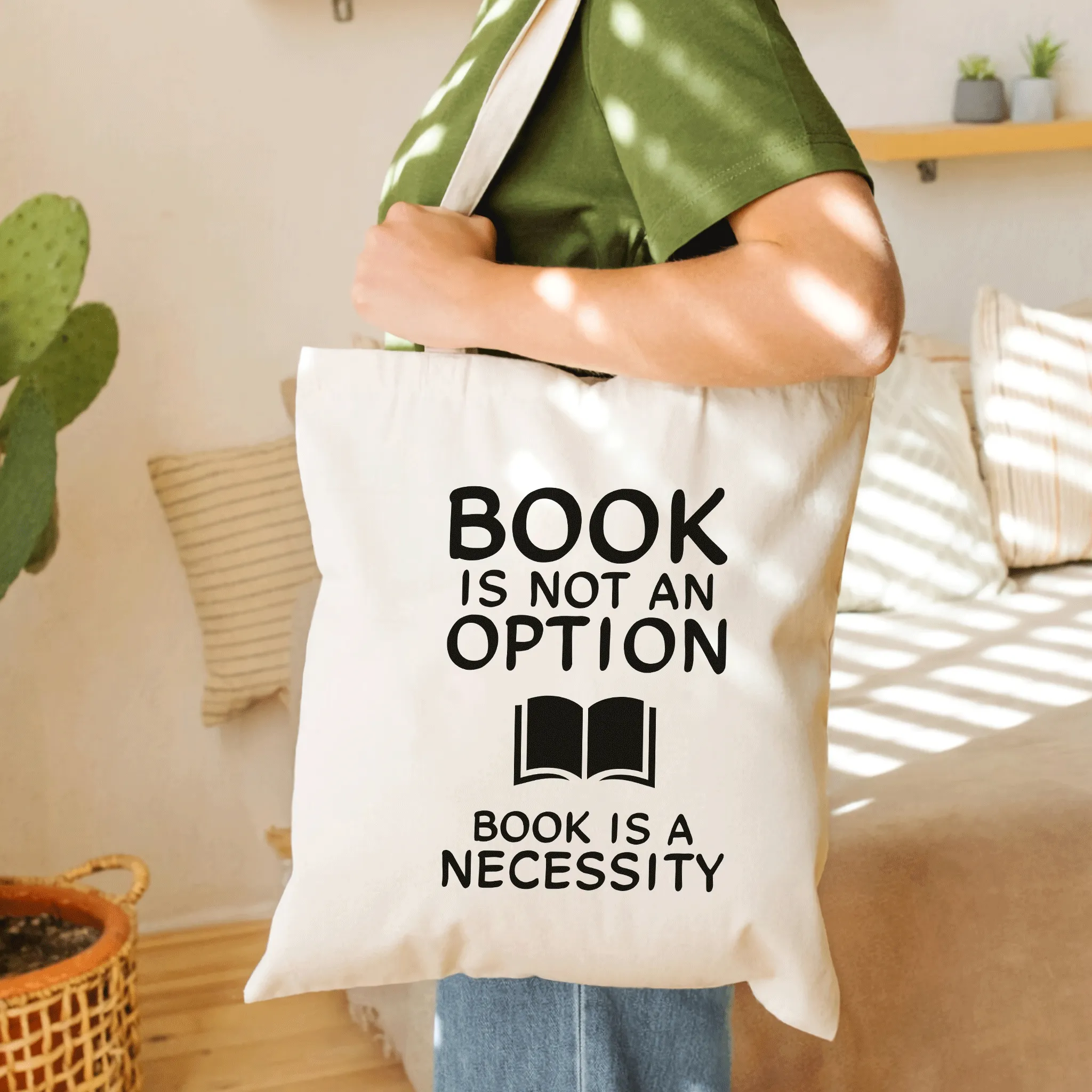 Book Is Not An Option, Book Is A Necessity Book Lovers Gift TBW337