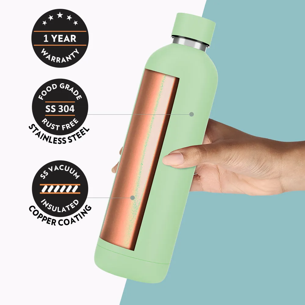 Borosil Pacific Insulated Bottle, Light Green, 700 ml