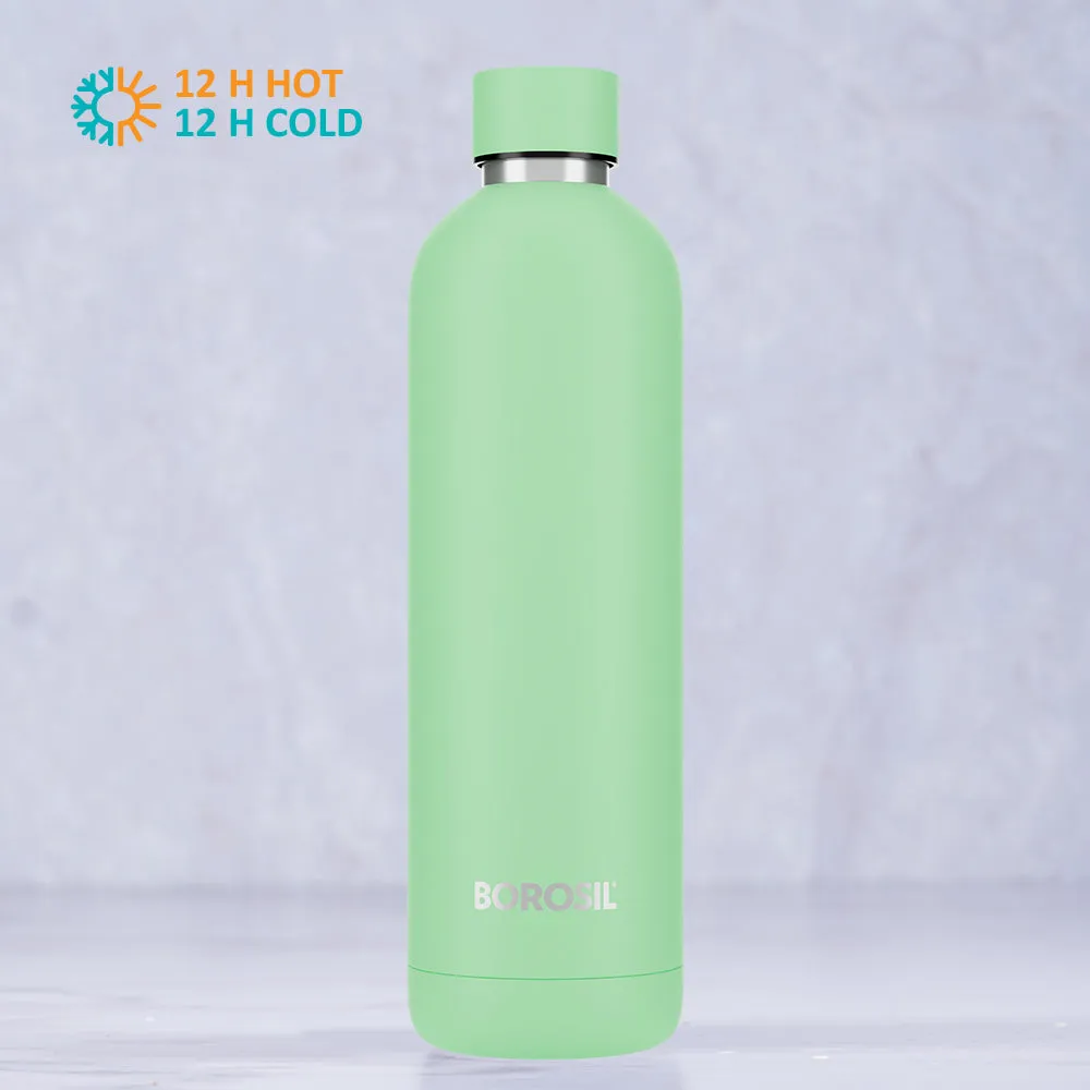 Borosil Pacific Insulated Bottle, Light Green, 700 ml