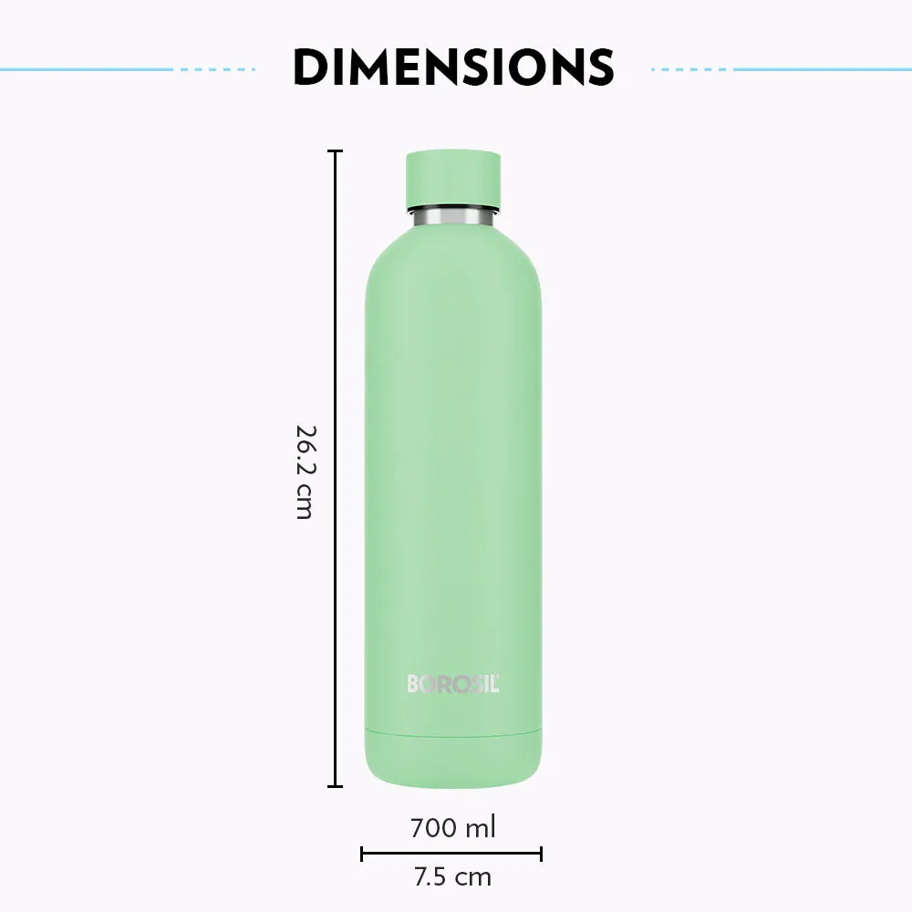 Borosil Pacific Insulated Bottle, Light Green, 700 ml