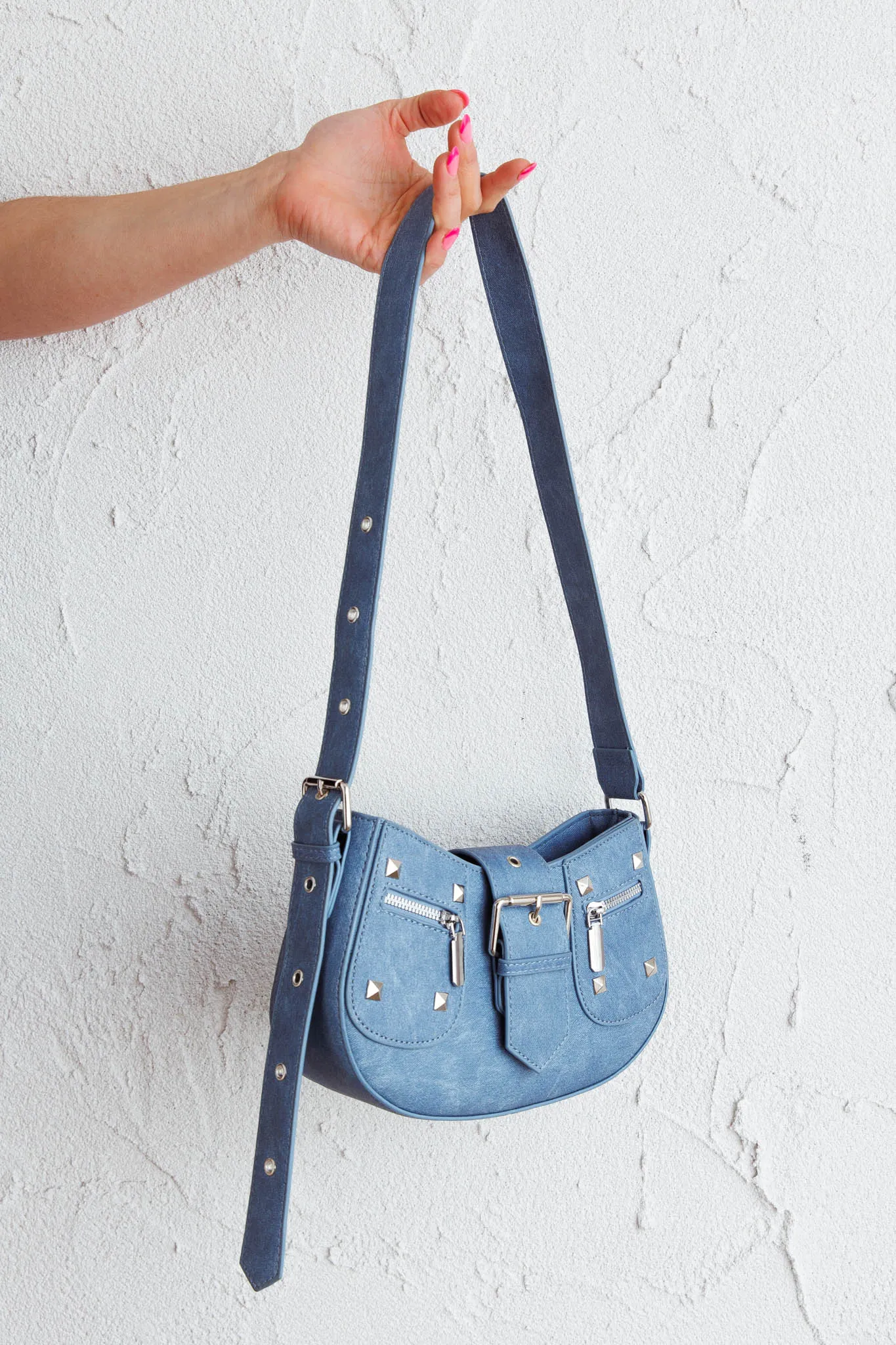 Britney Buckle Saddle Bag Denim