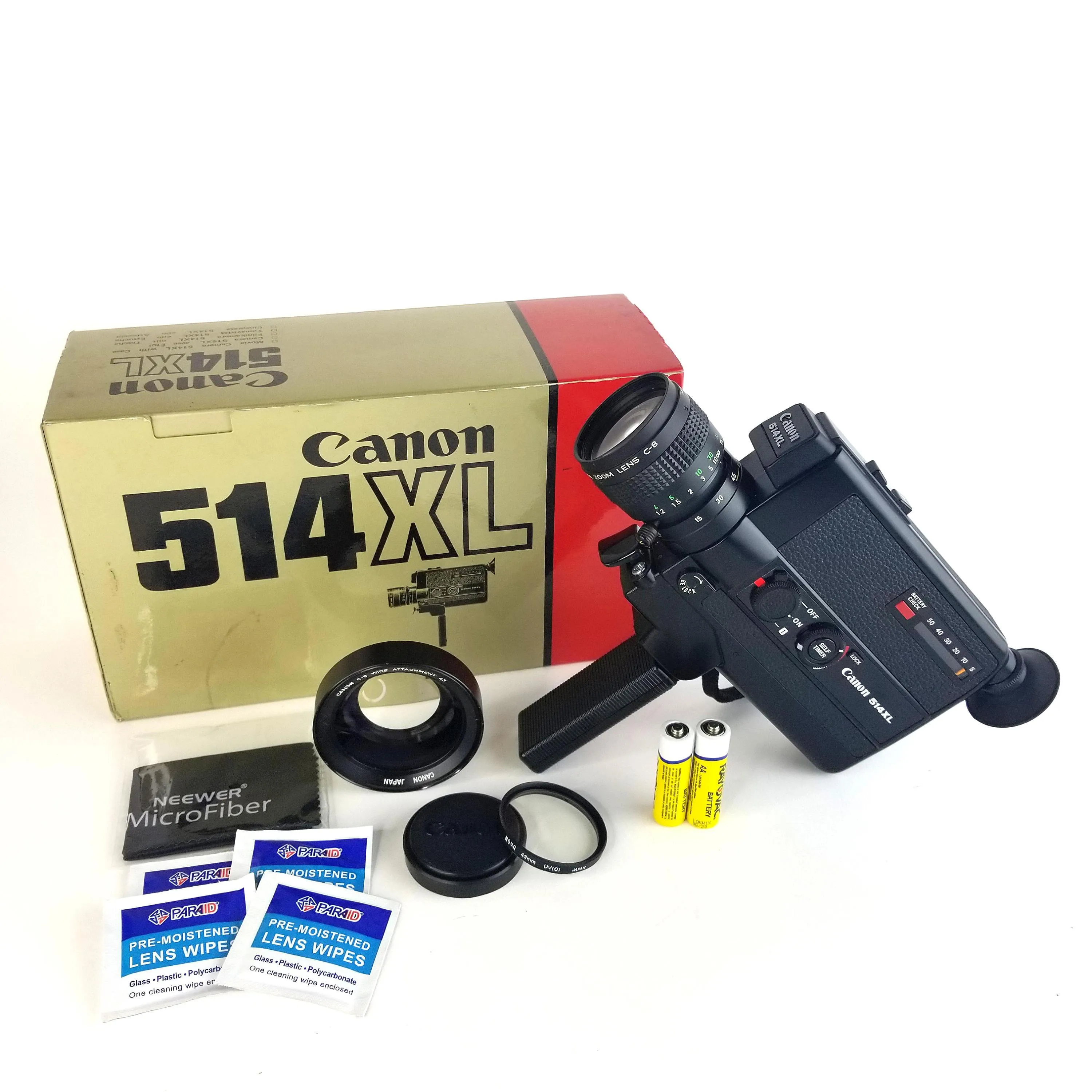 Canon 514XL Super 8 Camera Professionally Serviced With Retail Box & C-8 Wide Attachment