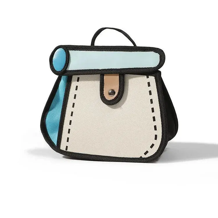 Cartoon Colorblock Canvas Crossbody Bag