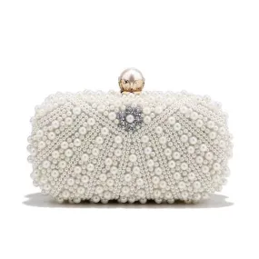 Casey Ivory Pearl and Crystal Evening Clutch Bag