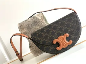 CE Besace In Triomphe Canvas Bag Brown For Women 9in/23cm 