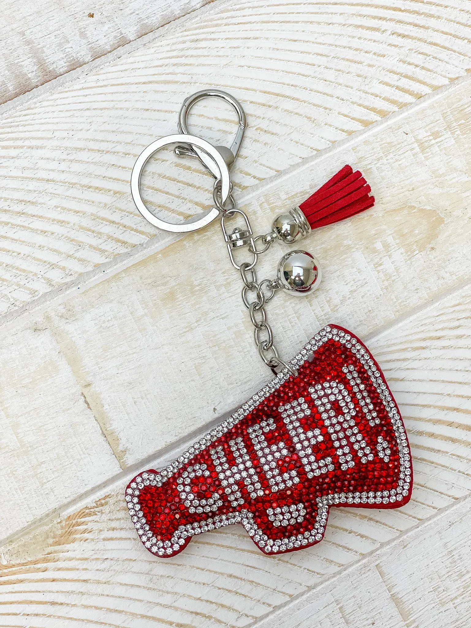 'Cheer' Megaphone Glitzy Key Chains