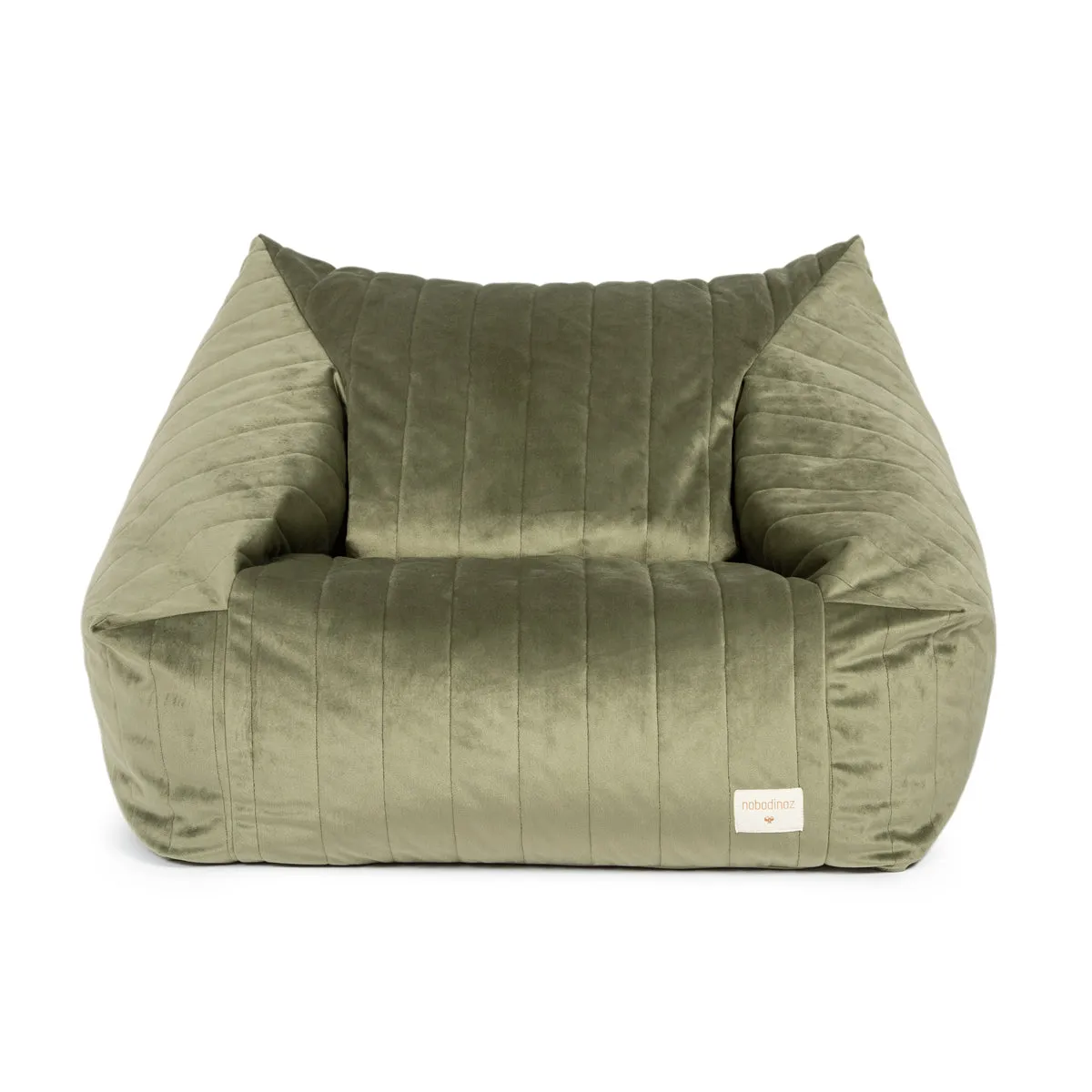 Chelsea Velvet Beanbag - Olive Green