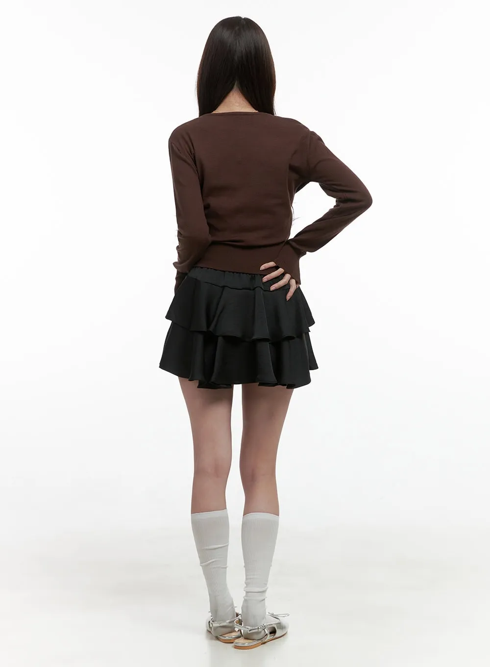 Chic Solid Mini Skirt OS416