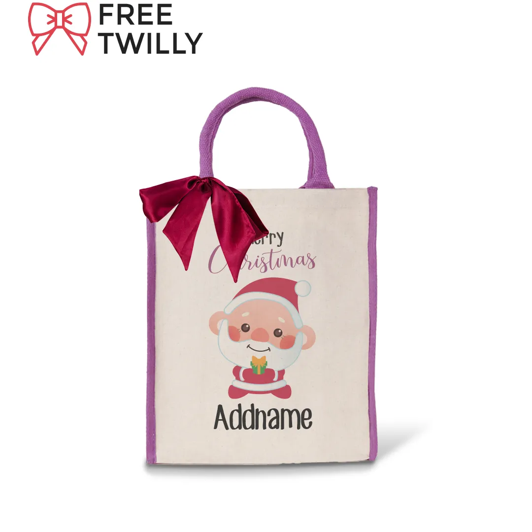 Christmas Cute Animal Series - Purple Colour Lining Canvas Bag (Livestream)