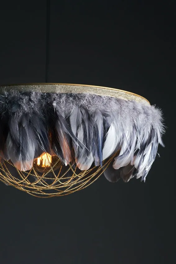 Coldharbour Lights Juliette Feather Shade - Two Tone Grey