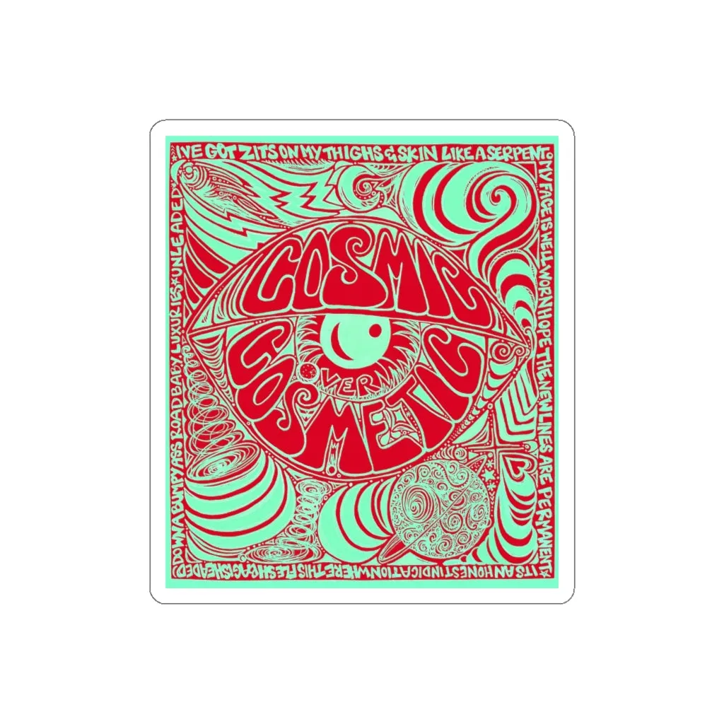 Cosmic Over Cosmetic Die-Cut Sticker - Red Mint