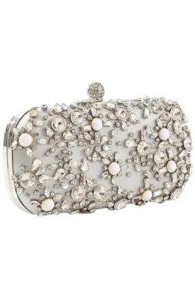 Crystal And Bead Satin Clutch