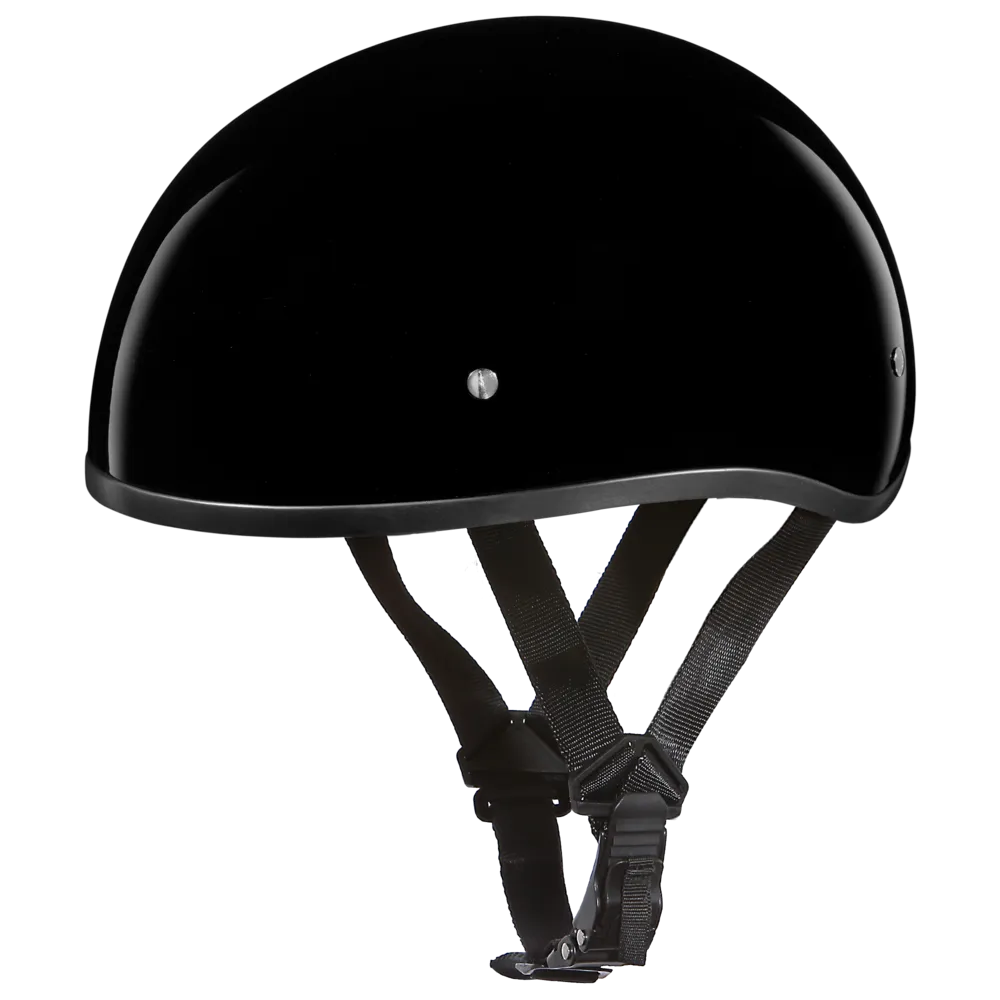 D1-ANS D.O.T. DAYTONA SKULL CAP W/O VISOR - HI-GLOSS BLACK