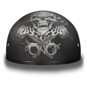 D6-PS D.O.T. DAYTONA SKULL CAP - W/ PISTONS SKULL