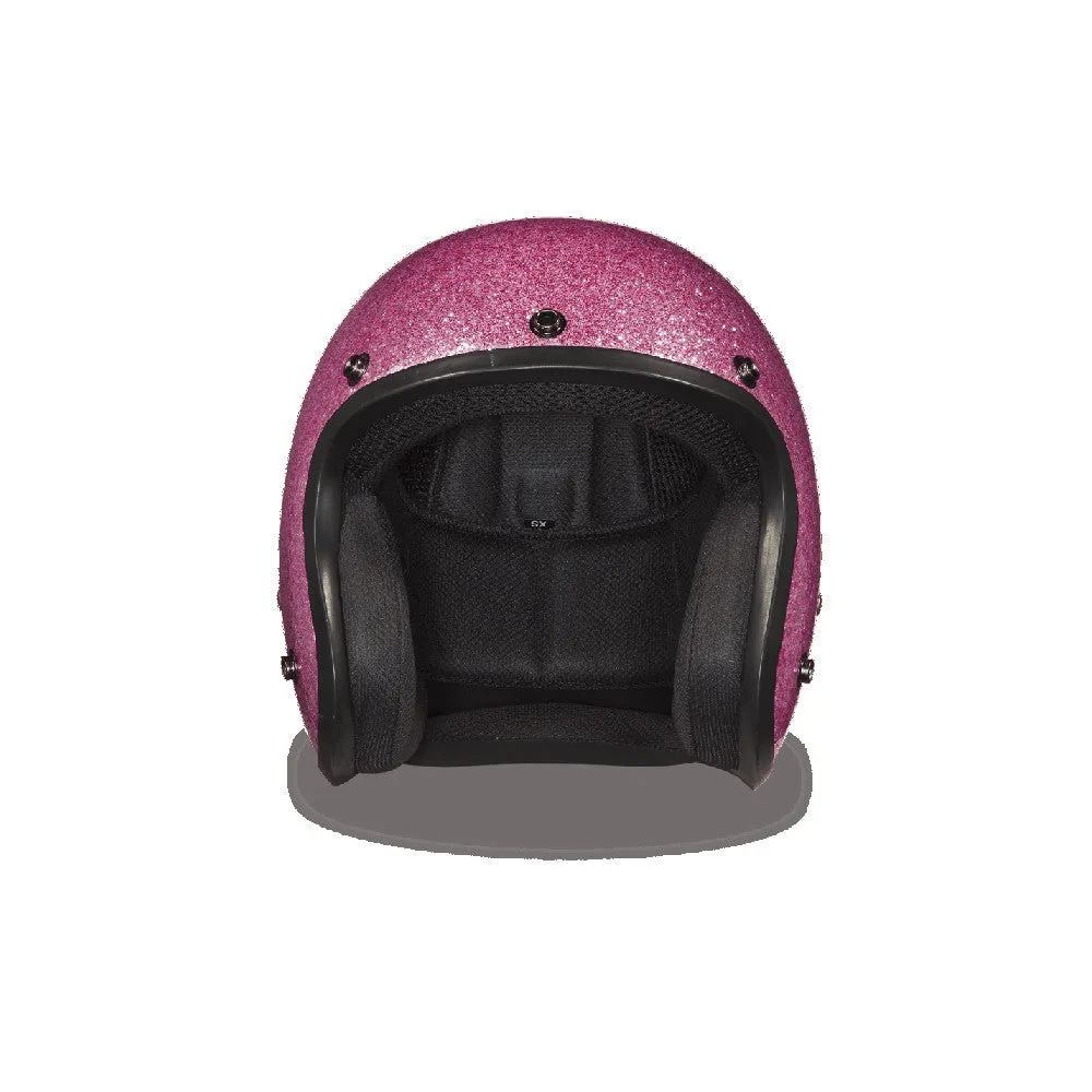 Daytona D.O.T Cruiser Motorcycle Helmet 3/4 Shell Pink Metal Flake