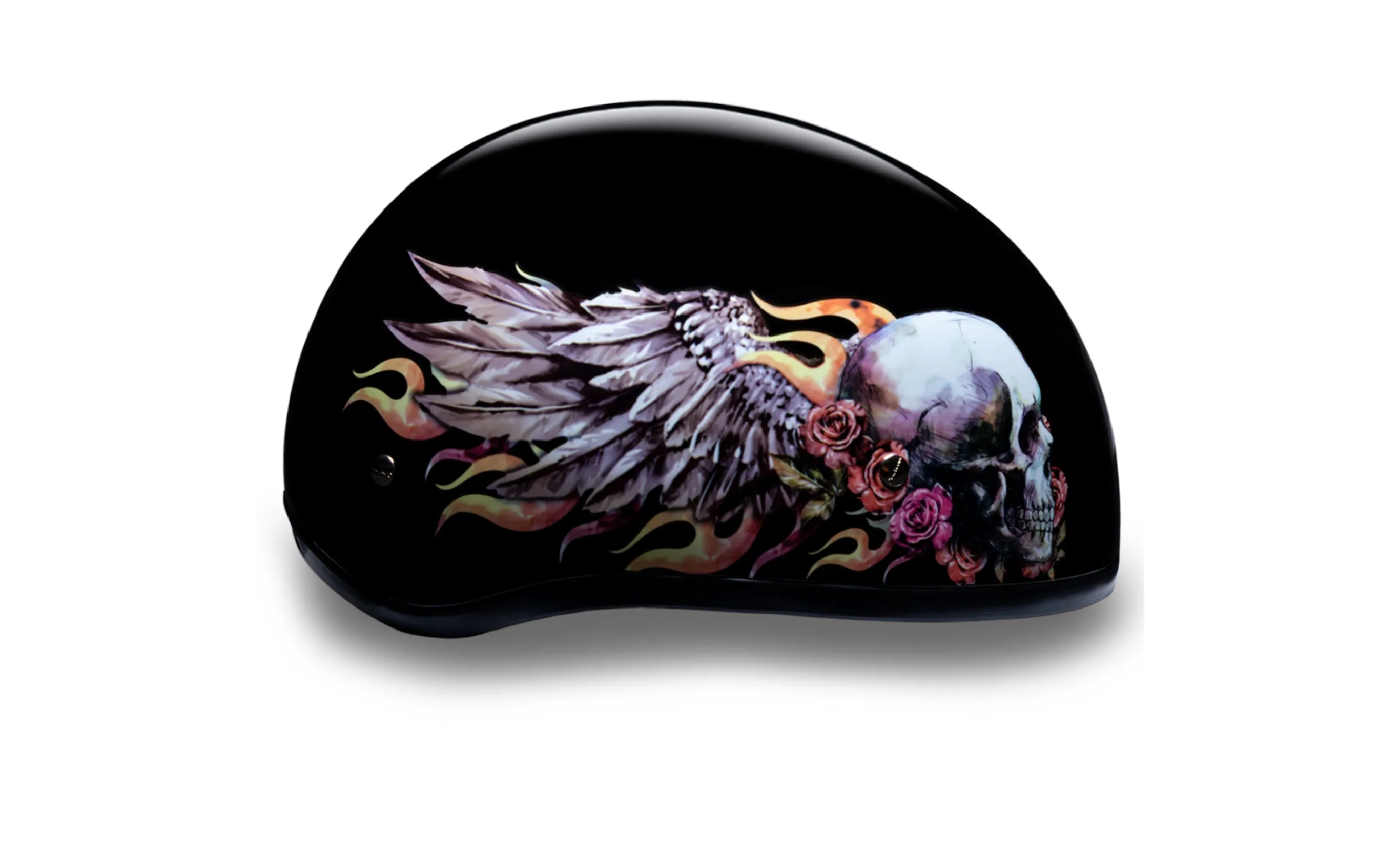 Daytona D.O.T Skull Cap Motorcycle Helmet With Skull/Wings